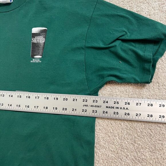 Vintage Joseph Sheffield Beer Society  XL Men Shirt Green‎ Single Stitch - Picture 11 of 13
